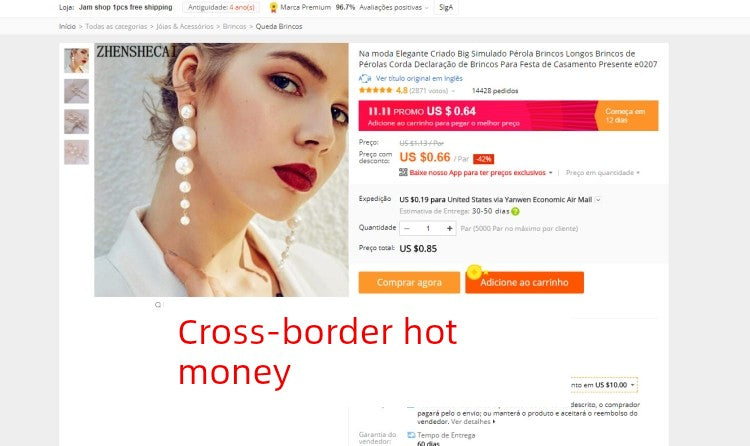 Brincos longos femininos tamanho Office Lady com pérolas artificiais.