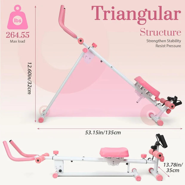 Máquina de treino abdominal, ajustável, equipamento dobrável, casa, ginásio, garagem  ab trainer, treinamento de força central com display lcd