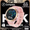 Smartwatch Masculino com GPS Real, Chamadas Bluetooth, Bússola, Bateria de 650mAh, Resistente à Água IP68 (2025)
