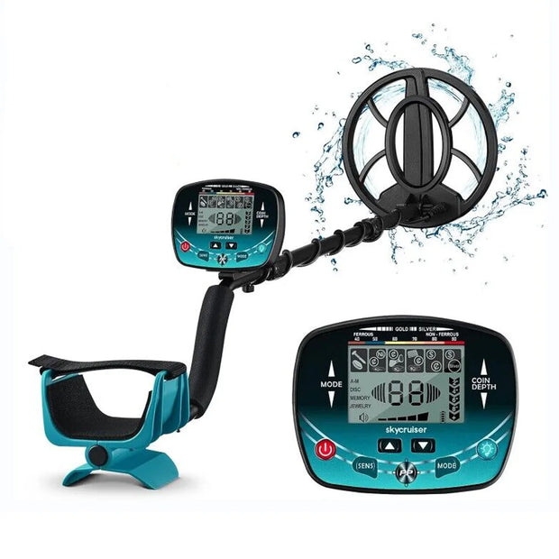 Detetor de metais subterrâneo com bobina de pesquisa à prova d'água IP68 de 9,8 polegadas