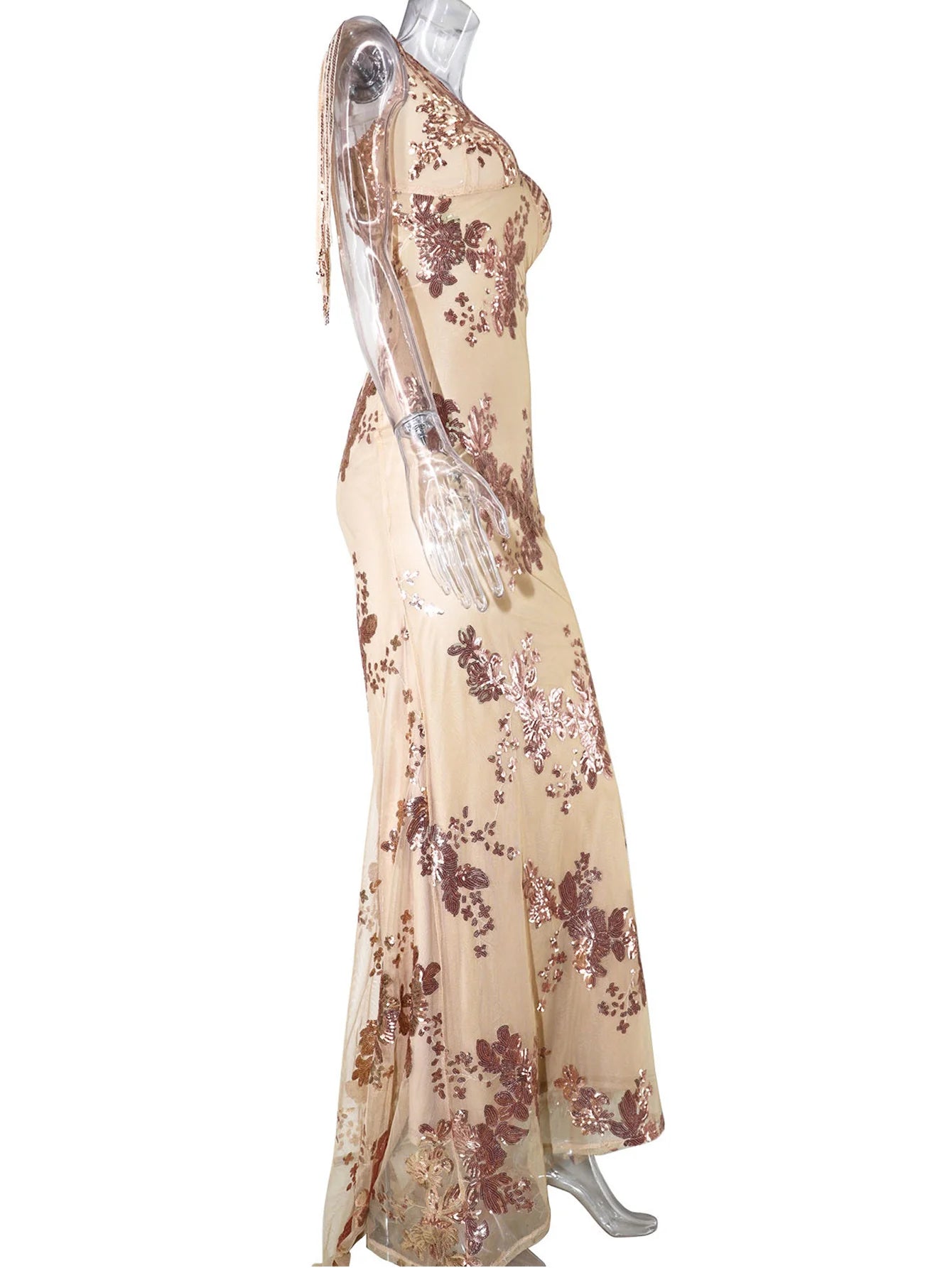 Vestido feminino, longo, maxi com lantejoulas, vestido para ocasiões festivas