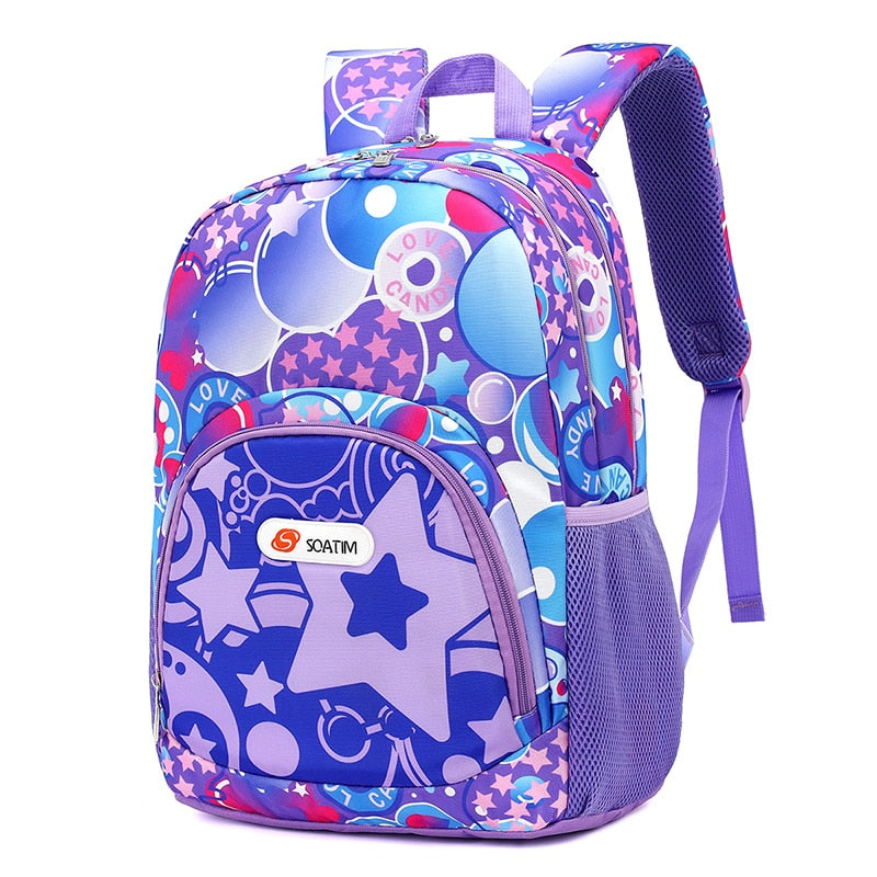 Mochila escolar infantil à prova d'água, mochila ortopédica primária para meninos e meninas ZIRANYU