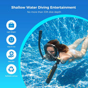 Máscara de mergulho com suprimento de ar para até 10 minutos de respiração subaquática, 0,5L para 5 metros de profundidade