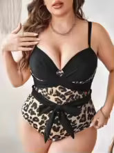 Maiô Feminino, Plus Size, Sexy, Patchwork, com Alças, Modelo 2025, Push Up, Tamanho Grande, Sem Costas, para Praia.