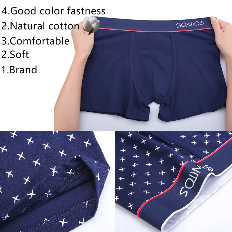 Cuecas masculinas Boxers 3 peças/lote Calcinhas masculinas Boxershorts de algodão Homens Cuecas sólidas Shorts de marca confortáveis