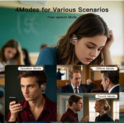 Fones de ouvido com tradução automática de idiomas, tela LCD sensível ao toque em tempo real, modelo aberto, sem fio, com 144 idiomas