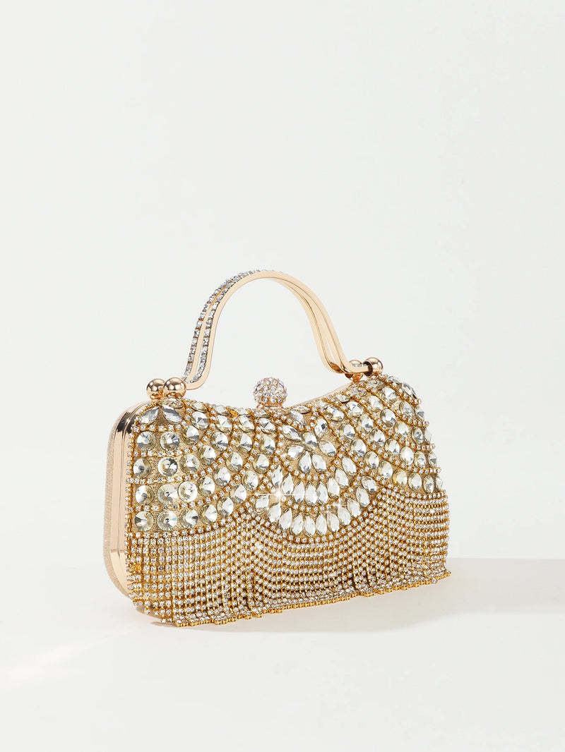 Bolsas de noite femininas para festa e casamento Lindos e brilhantes diamantes strass borlas alça