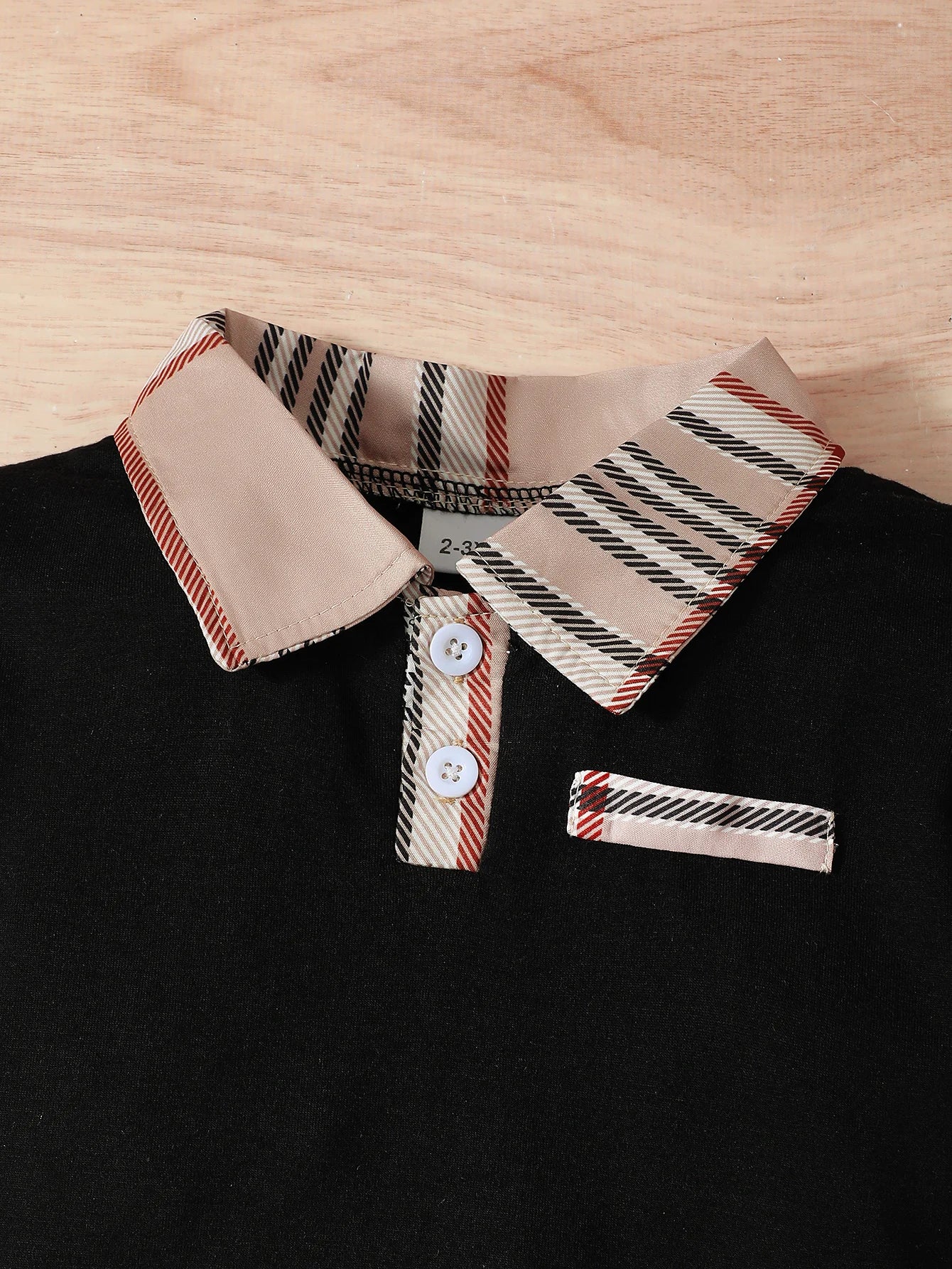 Conjunto infantil para meninos, 2 peças, 1-6 anos de idade, colarinho, top e shorts xadrez, casual