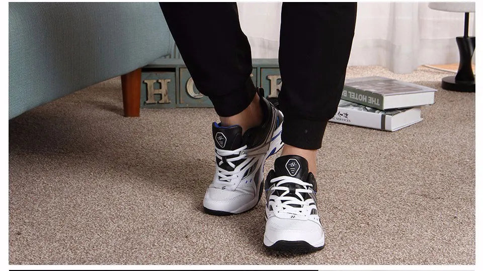 Tênis masculino esportivos, de alta qualidade, confortáveis, leves, malha de rendas, retrô