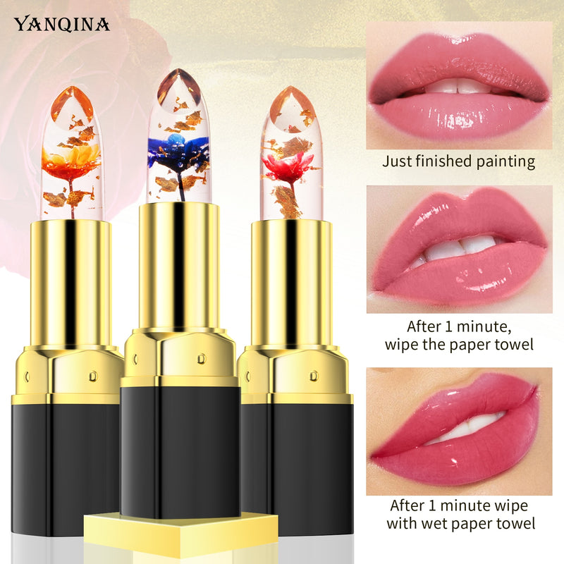 Batom mágico que muda de cor, batom de longa duração à prova d'água, batom vermelho, aumento labial, maquiagem kawaii, cosméticos fofos para meninas YANQINA