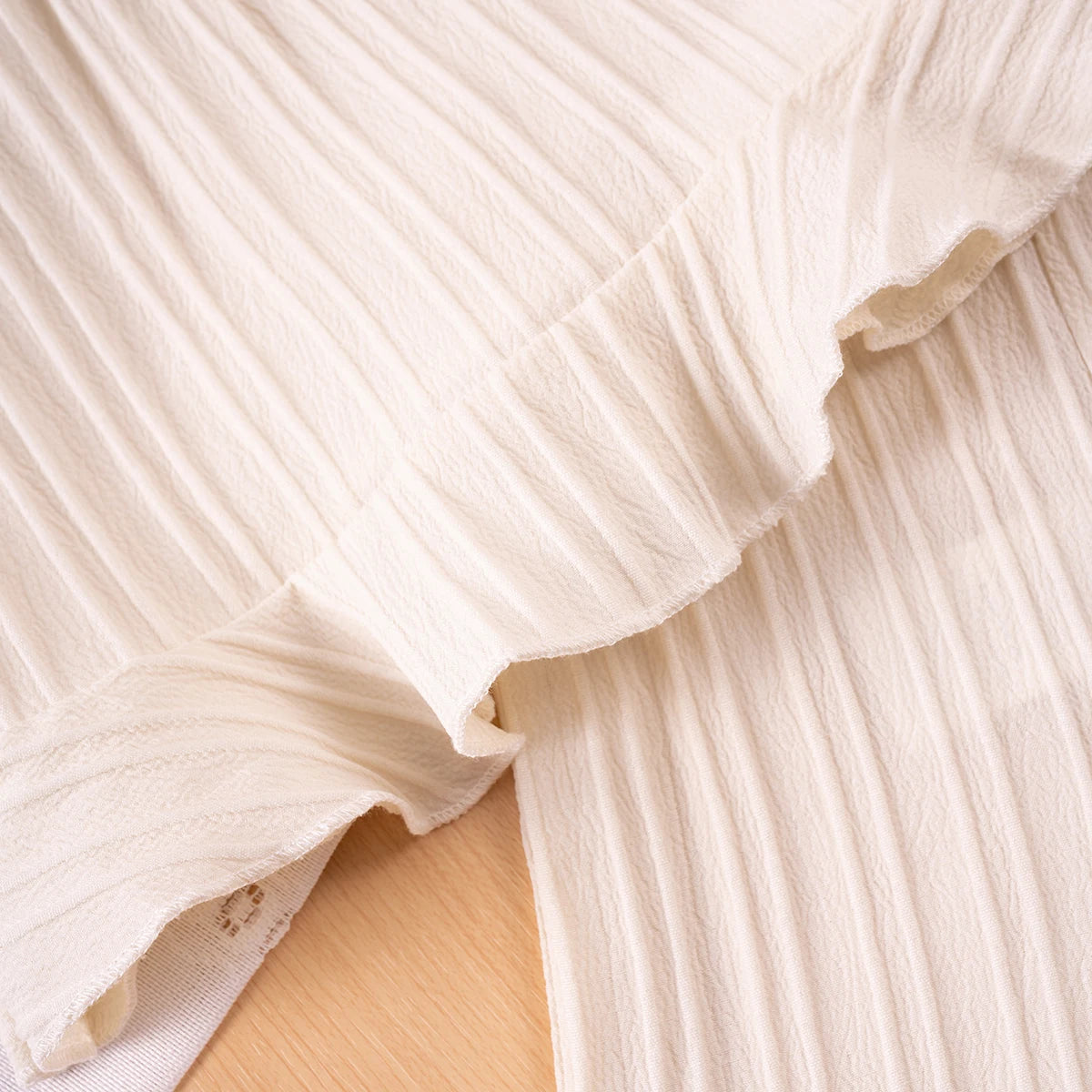 Conjunto infantil de menina, moda de verão, sem mangas com babados, regata e shorts cor sólida, duas peças