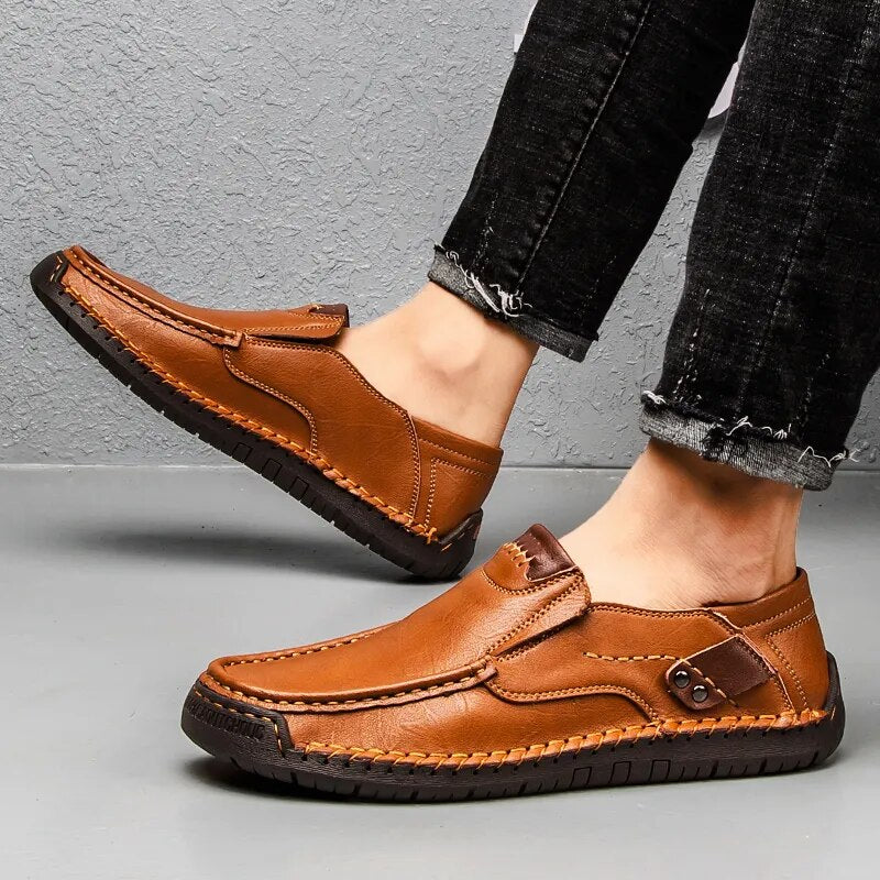 Sapatos Masculinos de Couro Para Homens Sapatos Macios Homem Confortável Casual Mocassins Sapato de Condução Masculino Sola de Borracha