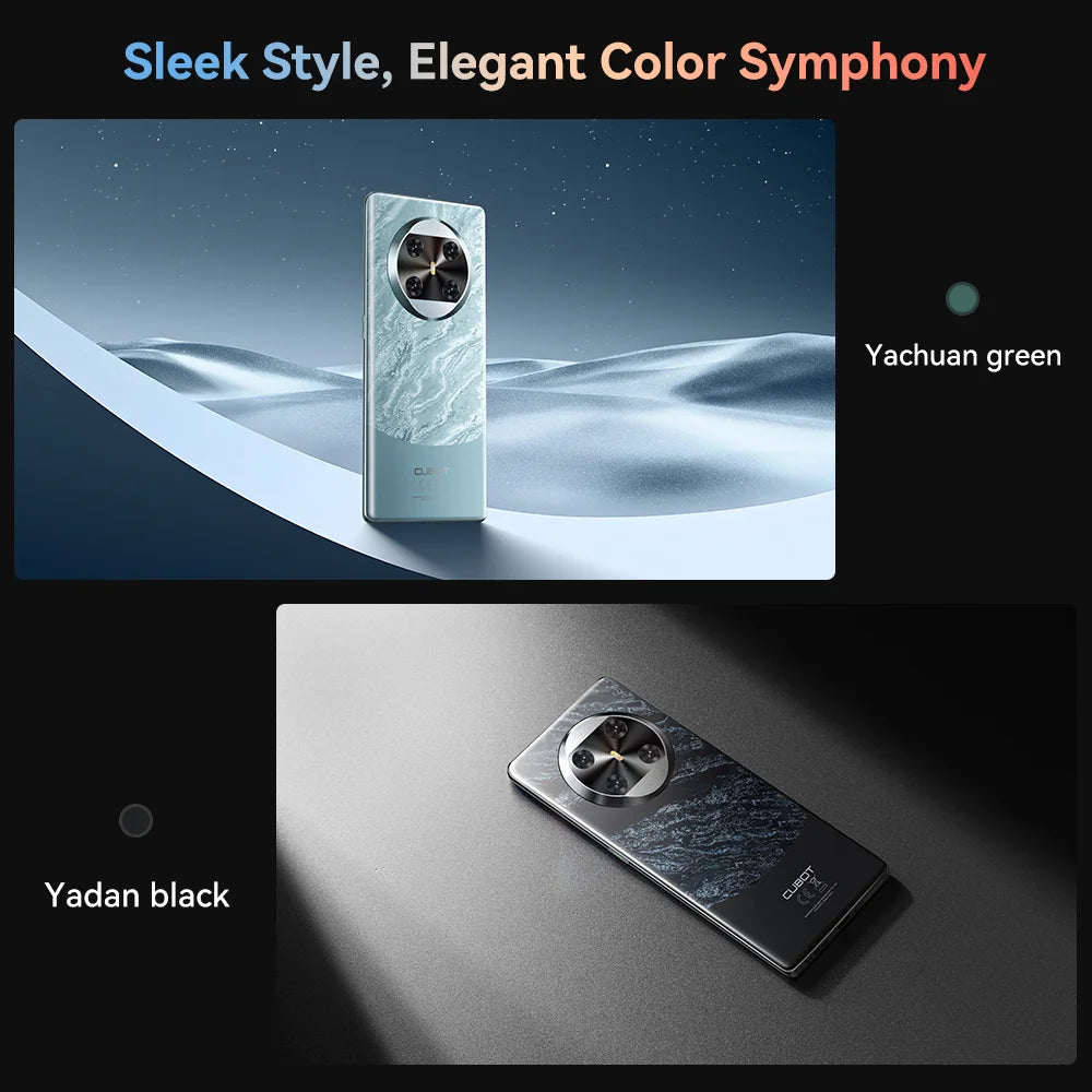 CUBOT X90, Smartphone Android 14, Tela curva AMOLED de 6,67 polegadas de 120 Hz, 32 GB de RAM (16 GB + 16 GB estendidos), 256 GB de ROM