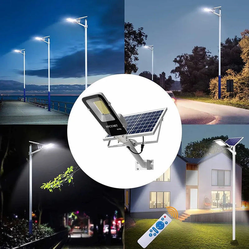 Poderosa luz solar externa luz de rua solar 350/120LED 6500K IP65 luz de rua à prova d'água para garagem jardim terraço