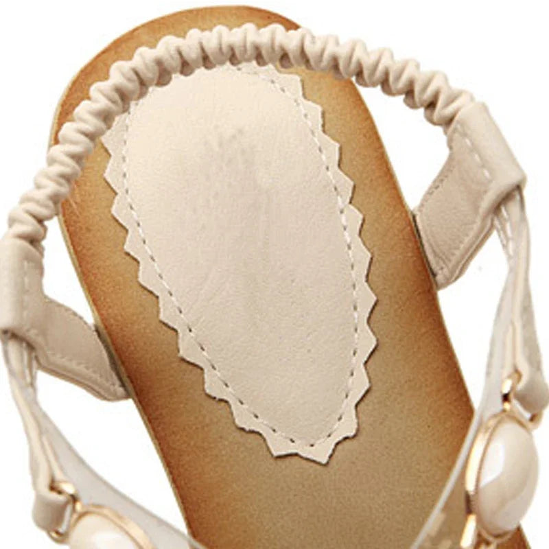 Sandálias femininas Bohemia diamante Wedges Gladiator Beach Sandal Flip Flops sapatos de estudante de verão Sandálias femininas YDT533