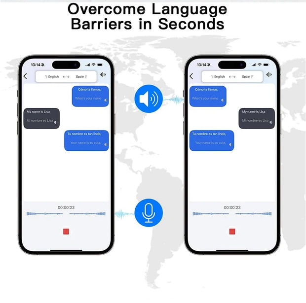 Fones de ouvido com tradução automática de idiomas, tela LCD sensível ao toque em tempo real, modelo aberto, sem fio, com 144 idiomas