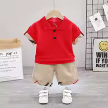 Conjunto de roupas de verão para bebês meninos e meninas, composto por camiseta e shorts, 2 peças. Roupa infantil casual para bebês