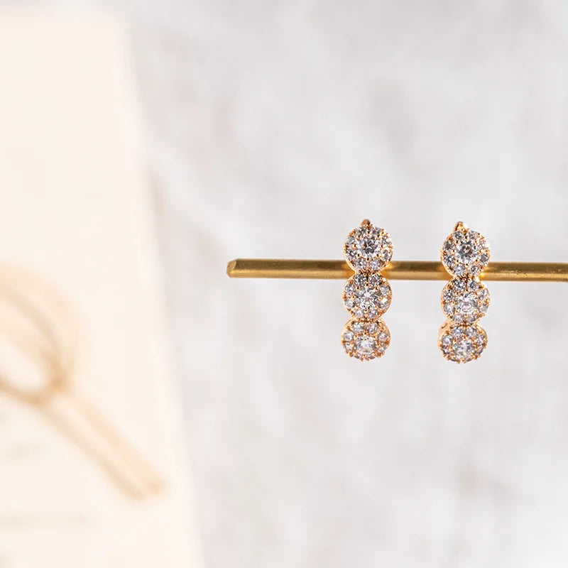 Brincos feminino de ouro rosa, 585, diáspora, brincos de pedra preciosa,sólido, 18k ouro criado, mudança de cor, brincos de casamento, jóias finas