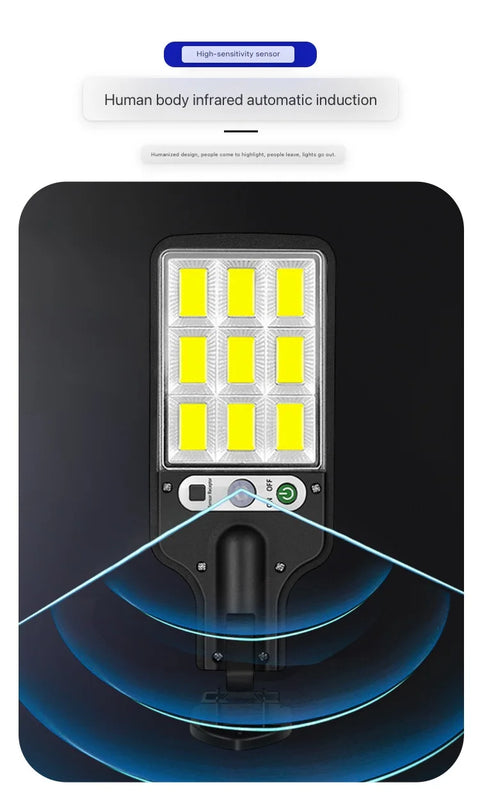 Luminária solar, led, com sensor de movimento, 3 modos, à prova d'água, ip65