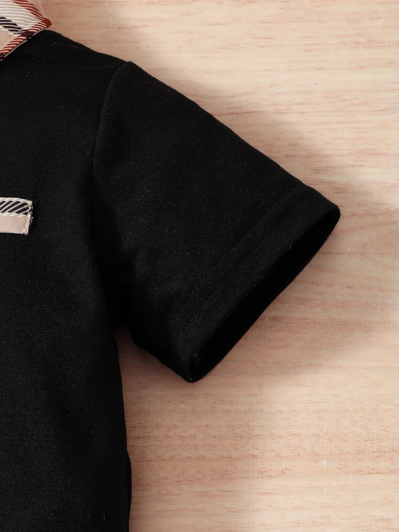 Conjunto infantil para meninos, 2 peças, 1-6 anos de idade, colarinho, top e shorts xadrez, casual