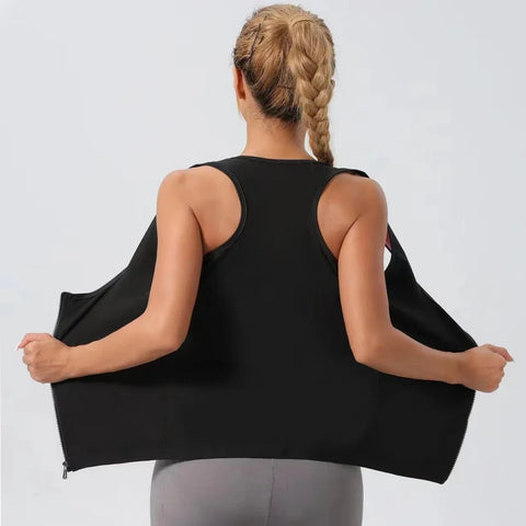 Camisa sauna feminina para perda de peso, emagrecimento pelo suor, corpo shaper fitness, zíper