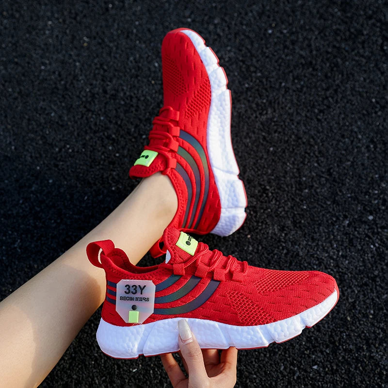 Tênis masculino esportivos respiráveis, leves, malha, de corrida, atlético, jogging, caminhada