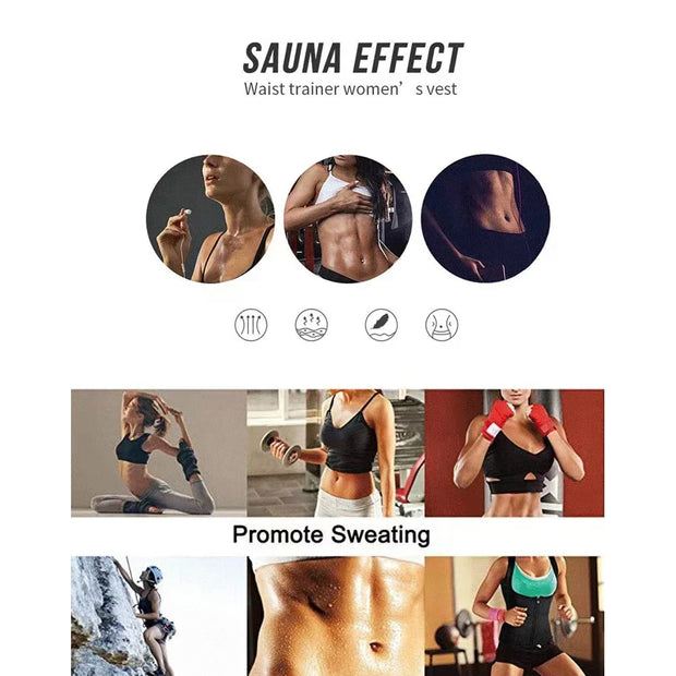 Camisa sauna feminina para perda de peso, emagrecimento pelo suor, corpo shaper fitness, zíper