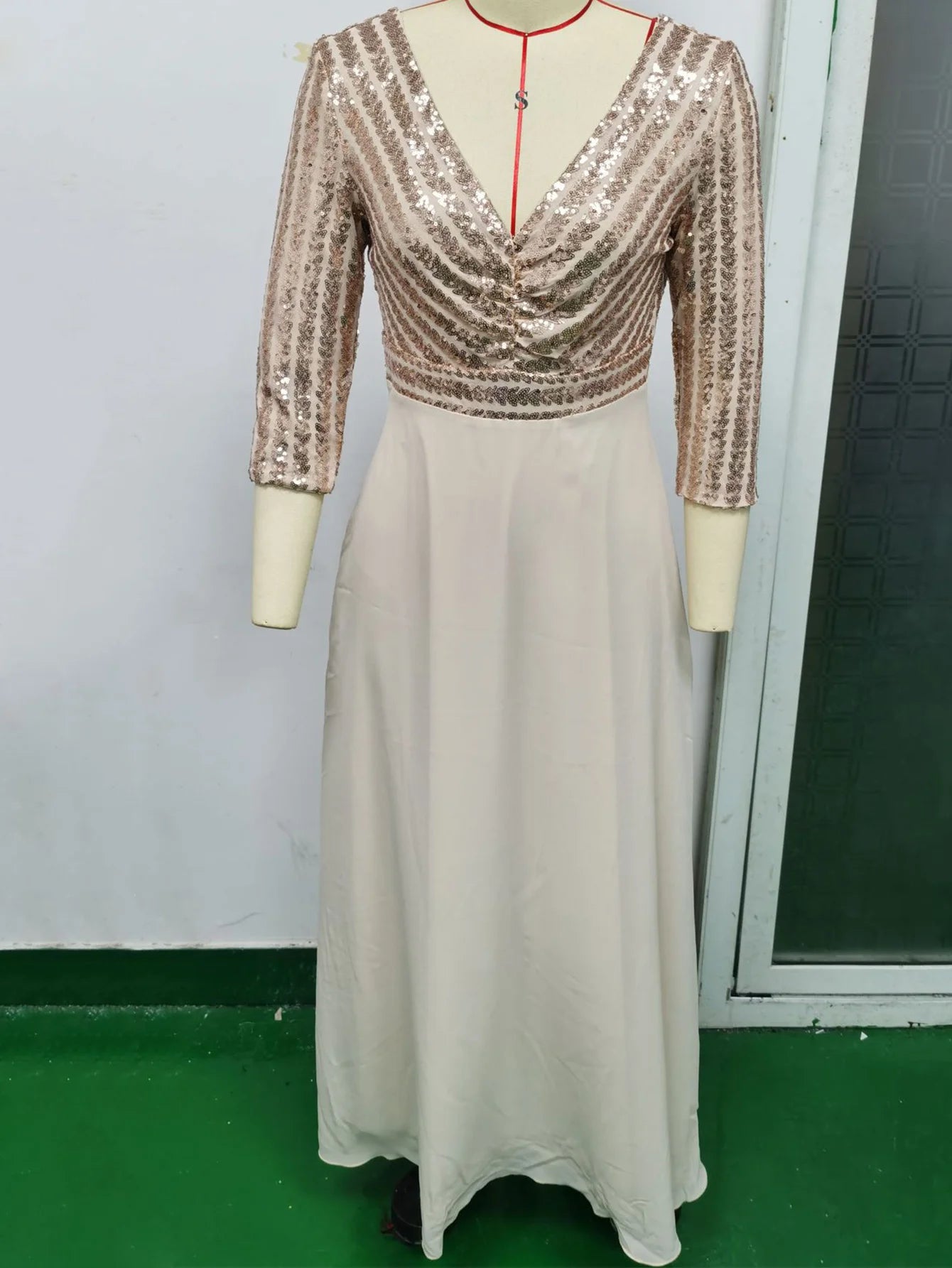 Vestido feminino, longo, maxi com lantejoulas, vestido para ocasiões festivas
