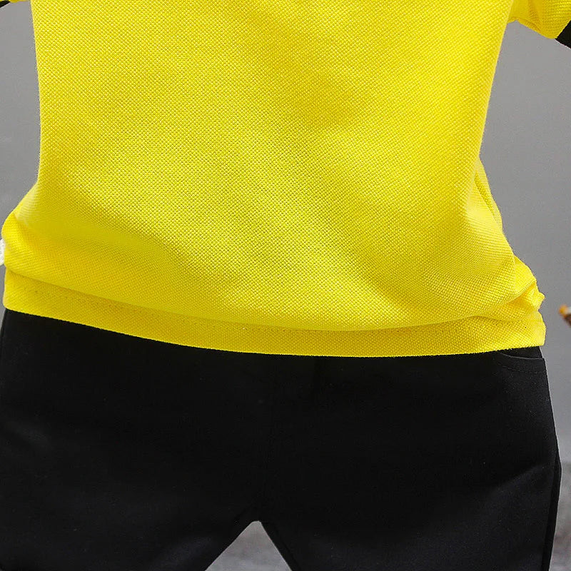 Conjunto de roupa infantil para bebê menino, verão, branco e preto, conjunto esportivo para crianças, roupas formais para meninos e meninas.