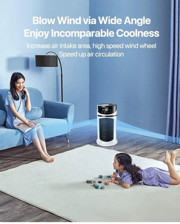 Aparelho climatizador de ambiente, refrigerador/umidificador de ar, ventilador portátil, USB,  refrigeração com água, para escritório ou casa