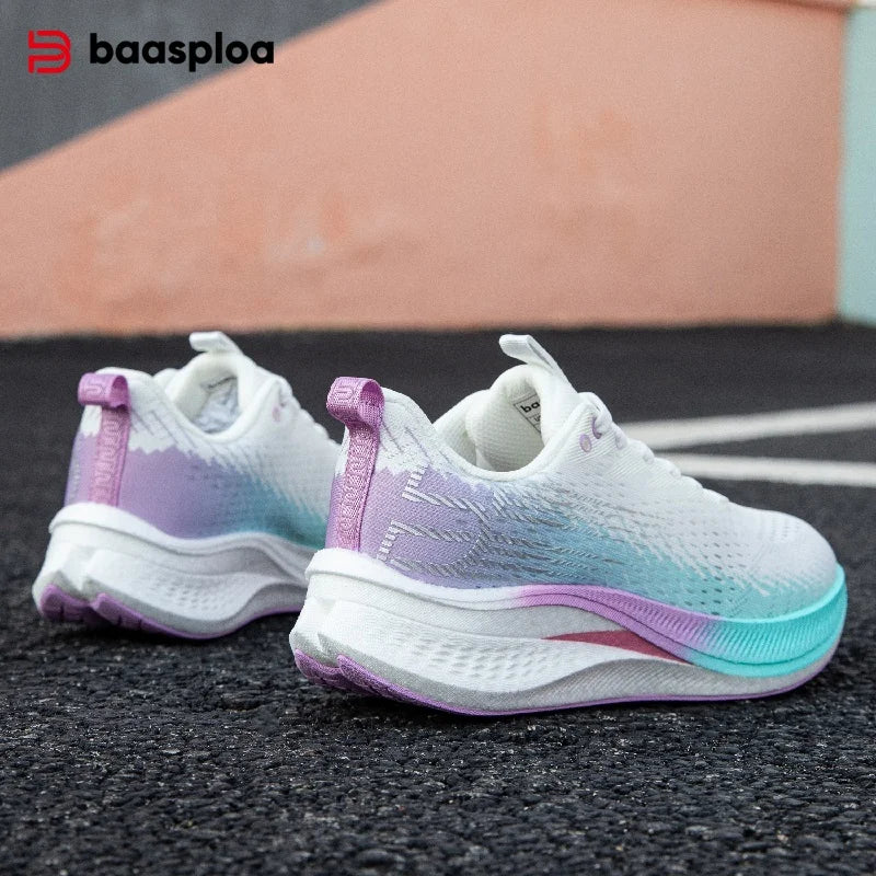 Tênis feminino, leves, respiráveis, antiderrapantes, placa de carbono,esportivos, profissionais