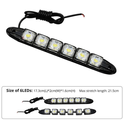 Luzes para carros auto decorativo flexível circulação diurna 6 chips tira de condução estilo farol 1 PÇS à prova d'água MULTI cores drl