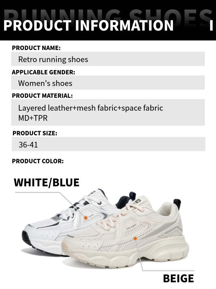 Tênis esportivos feminino, leves, malha de rendas, retrô, corrida, caminhada, respiráveis antiderrapante