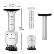 Injetor de marinada de aço inoxidável para carne, amaciador de carne 2 em 1, com agulha de aço inoxidável para churrasco, bife, carne bovina