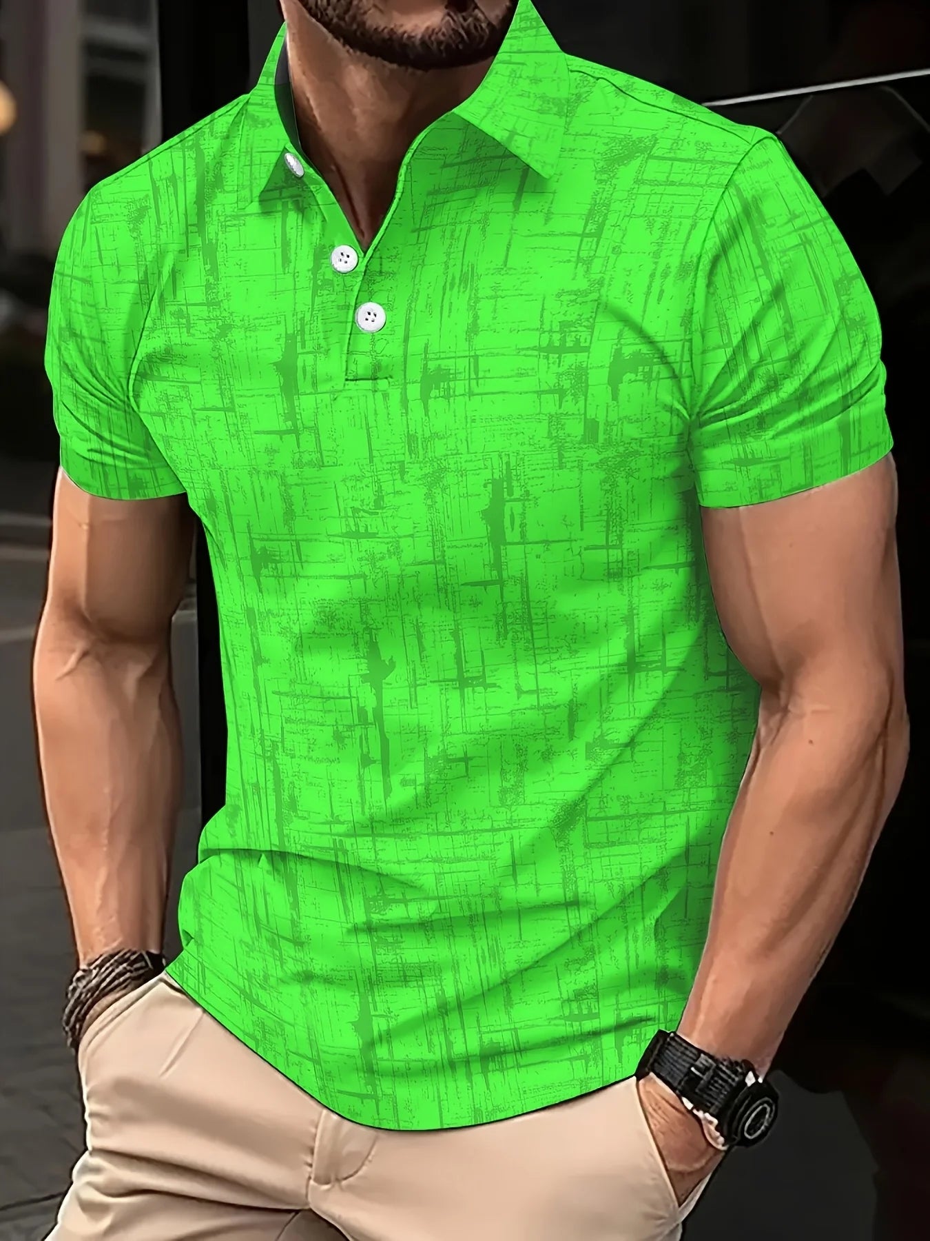 Camisa polo masculina de golfe, manga curta,com colarinho, casual, tops streetwear