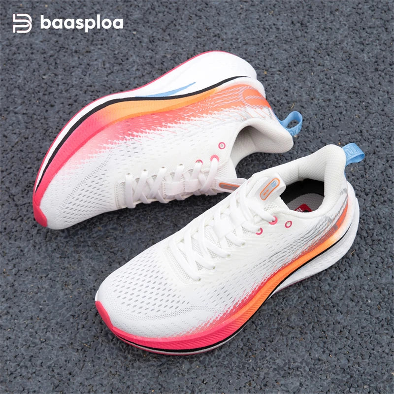 Tênis feminino, leves, respiráveis, antiderrapantes, placa de carbono,esportivos, profissionais