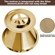 Filtro de café, de gotejamento, de aço inoxidável, copo de filtro de malha reutilizável, de camada dupla, de 1-2 copos