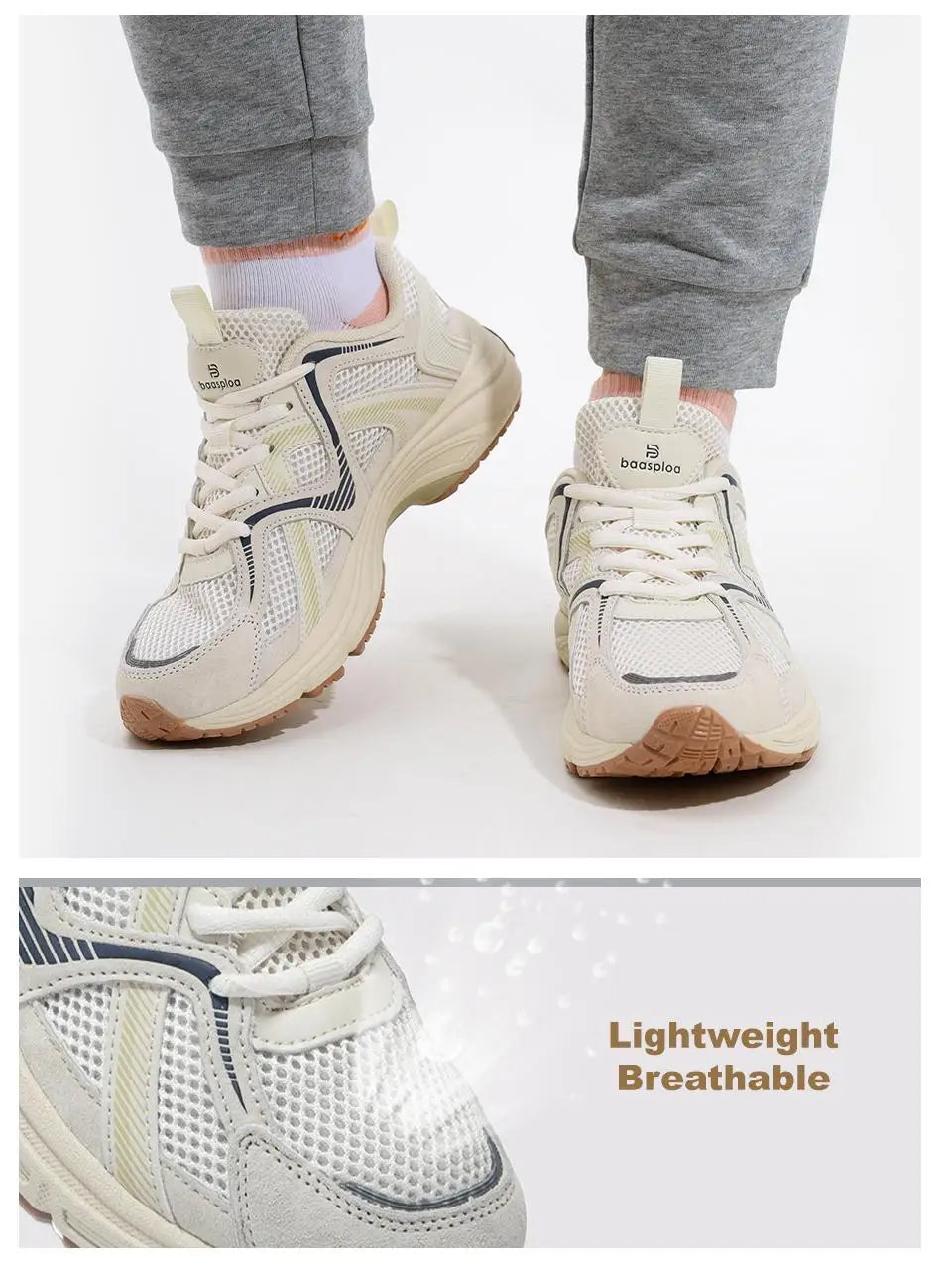 Tênis feminino, leves, respiráveis, esportivos, malha de renda, confortável, casuais, de borracha antiderrapante