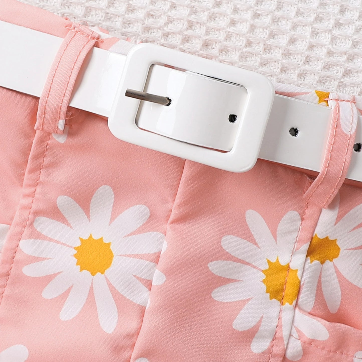 Conjunto infantil Estilo para meninas 1-4 anos de idade, 3 peças, confortável, doce pit strip colete + shorts com padrão impresso