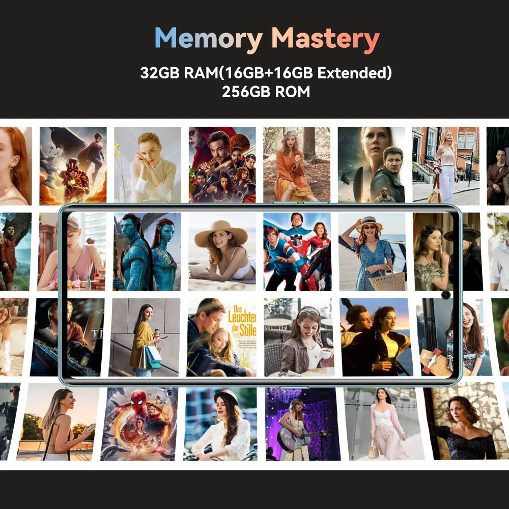 CUBOT X90, Smartphone Android 14, Tela curva AMOLED de 6,67 polegadas de 120 Hz, 32 GB de RAM (16 GB + 16 GB estendidos), 256 GB de ROM