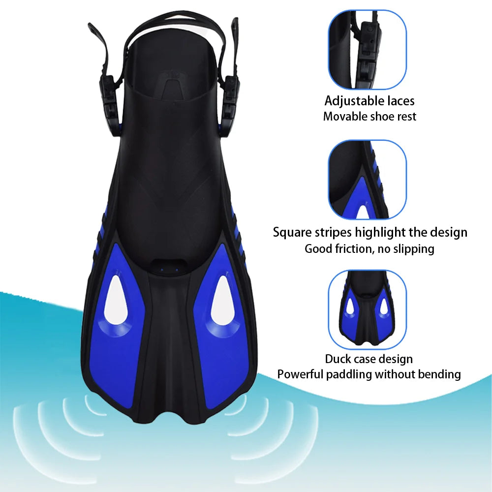 Conjunto snorkel, máscara fin para adulto, vista panorâmica, máscara ajustável, mergulho flipper seco superior, snorkel com saco de viagem