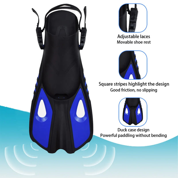 Conjunto snorkel, máscara fin para adulto, vista panorâmica, máscara ajustável, mergulho flipper seco superior, snorkel com saco de viagem