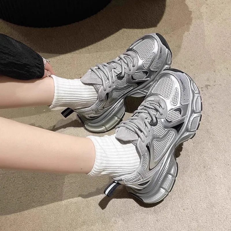 Tênis unisex, de altura crescente, de malha respirável, esportivos, corrida, caminhada, casal de namorados