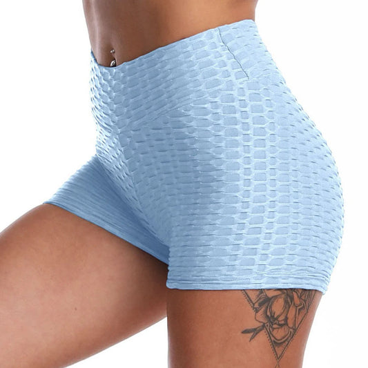 Shorts feminino de yoga, respirável, de três pontos, em jacquard, esportes fitness, levanta as nádegas, sexy,