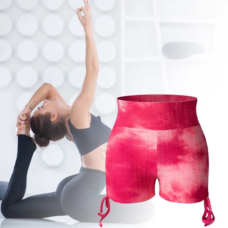 Shorts de treino Shorts Tie Jacquard Sexy Levanta a Bunda Yoga Calças para mulheres Senhoras e meninas