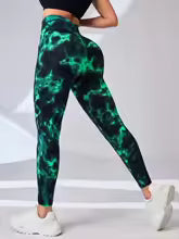 Calças Feminina Push Up para Treino, Leggings Tie Dye Sem Costura para Academia, Yoga,Esportivas, Calças Justas de Cintura Alta para Fitness Feminino
