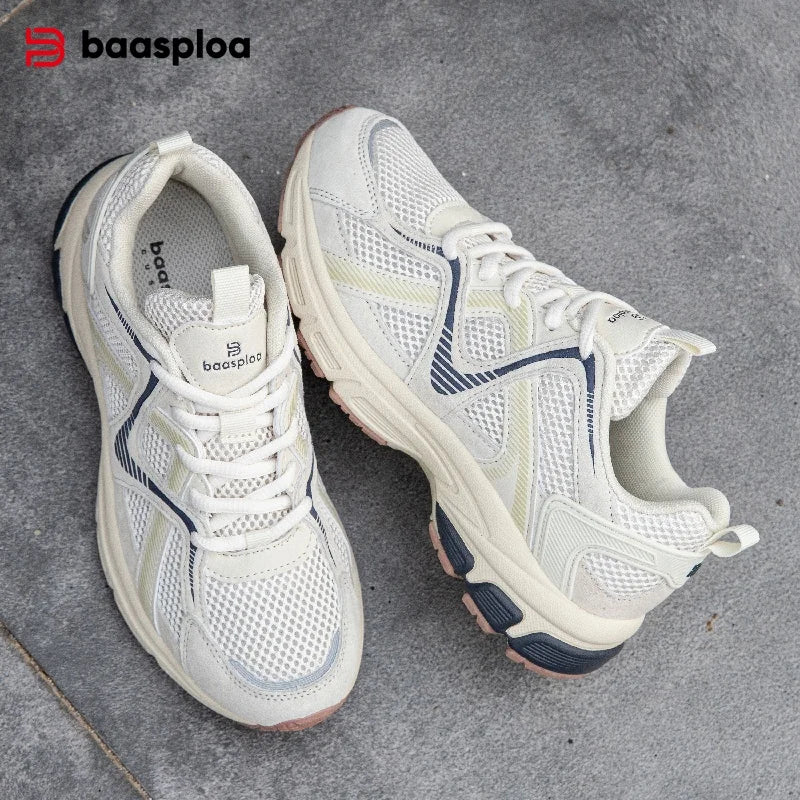 Tênis feminino, leves, respiráveis, esportivos, malha de renda, confortável, casuais, de borracha antiderrapante