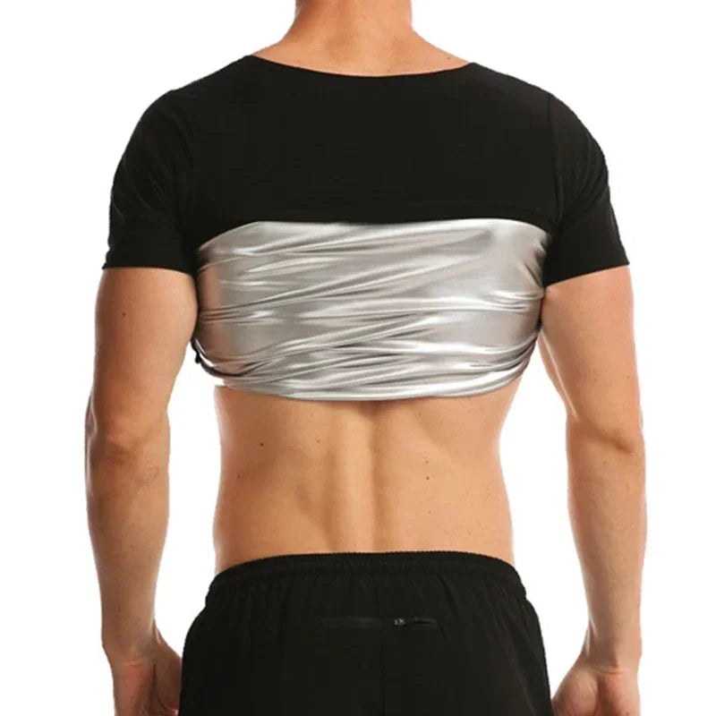 Camisa sauna masculina, suor, shapewear, calor armadilha, treino de queima de gordura, camisas de emagrecimento, fitness tops espartilhos