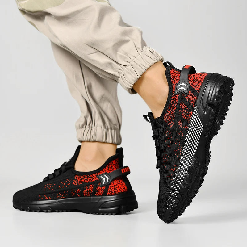 Tênis masculino, tamanho grande, malha respiráve,l esportes ao ar livre, sola plana, antiderrapante, confortável