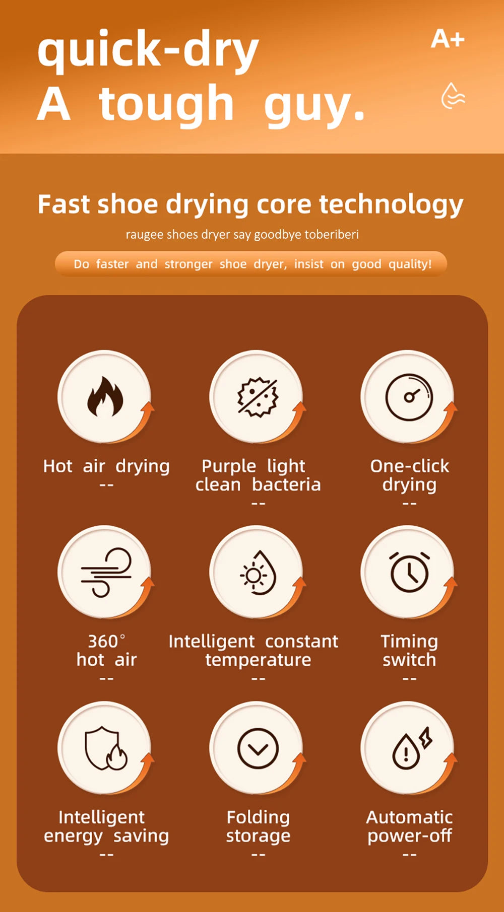 Máquina para secagem de sapatos 220v, sapatos, tênis, botas,chinelos, com hastes dobráveis, portátil